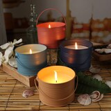 thumbnail of Duftkerze Citronella Echtwachskerze im blauen Metalleimer Outdoorkerze