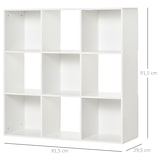 thumbnail of HOMCOM Estante Biblioteca 3 Níveis Armário de Arrumação 9 Cubos Estante de Pé Separador de Quarto Estante de Exposição 91,5x29,5x91,5cm Madeira