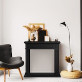 thumbnail of Cornice per camino rivestimento in legno L89,5xH90,5xP28 Jefferson Nero