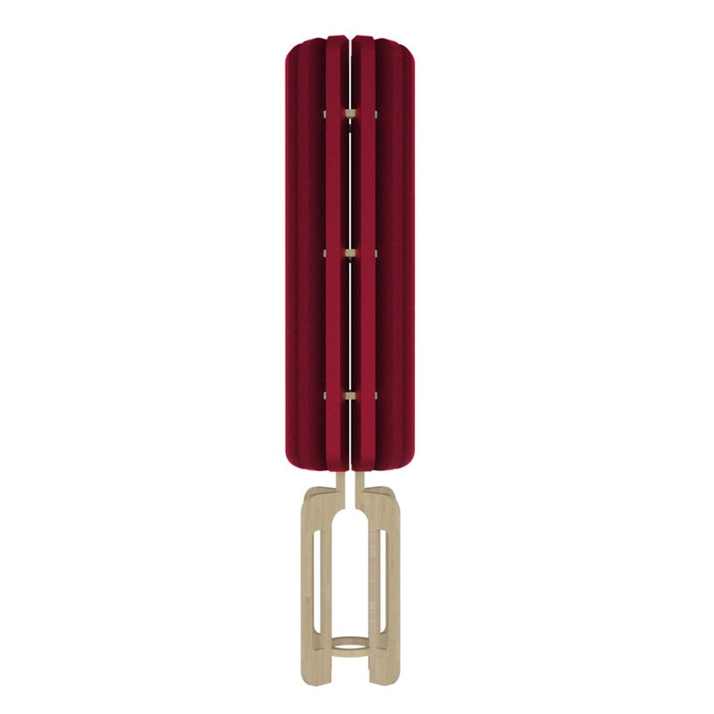 Noverb Design - Lampada da Terra Acustica Fonoassorbente Made In Italy - Serie Silum Color Bordeaux 37 x 180 cm (d x h)