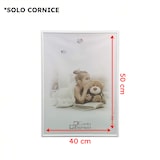 thumbnail of Marco curvo moderno de 35 x 50 cm en madera blanca con panel de MDF resistente y cristal Crilex para fotos, imágenes, carteles, documentos