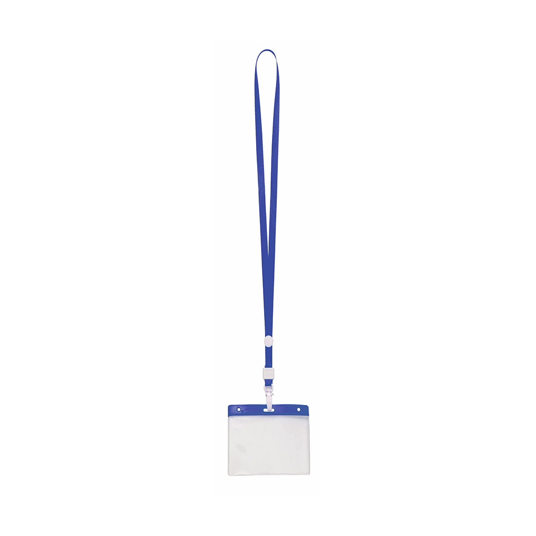 50x Identificador Lanyard Y Portatarjetas Basic Azul