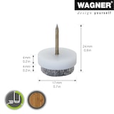 thumbnail of WAGNER Möbelgleiter 4tlg. - Ø 17 x 4/4/24 mm, 4 mm Filzgleiter weiß/grau zum Nageln für sensible Böden - 15081799