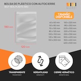thumbnail of Bolsas de Plástico Transparente con Autocierre para todo tipo de usos - SIDI (120x180mm, 300uds)