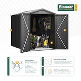 thumbnail of Hoggar - Caseta Jardín Exterior 4,30m2 Pioneer Y50 - Columnas en V - Estructura Autoportante - Doble Puerta - Techo Robusto - Cobertizo Metálico