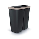 thumbnail of Keden Compact Q duo Mülleimer 45L mit 2 unabhängigen Deckeln in Schwarz und Braun