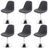 thumbnail of CHEFGASTRO 6er-Set Esszimmerstuhl HxBxT 84x47x50cm Sitzhöhe 46cm Chrom Textil Hellgrau Stuhl Drehstuhl