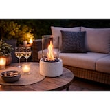 thumbnail of Bio-ethanol Tafelhaard met Glazen Cilinder – Inclusief Zwarte Decoratie Stenen & Doofplaat – 3,3 Kg - 16,5 x 16,5 x 34 cm