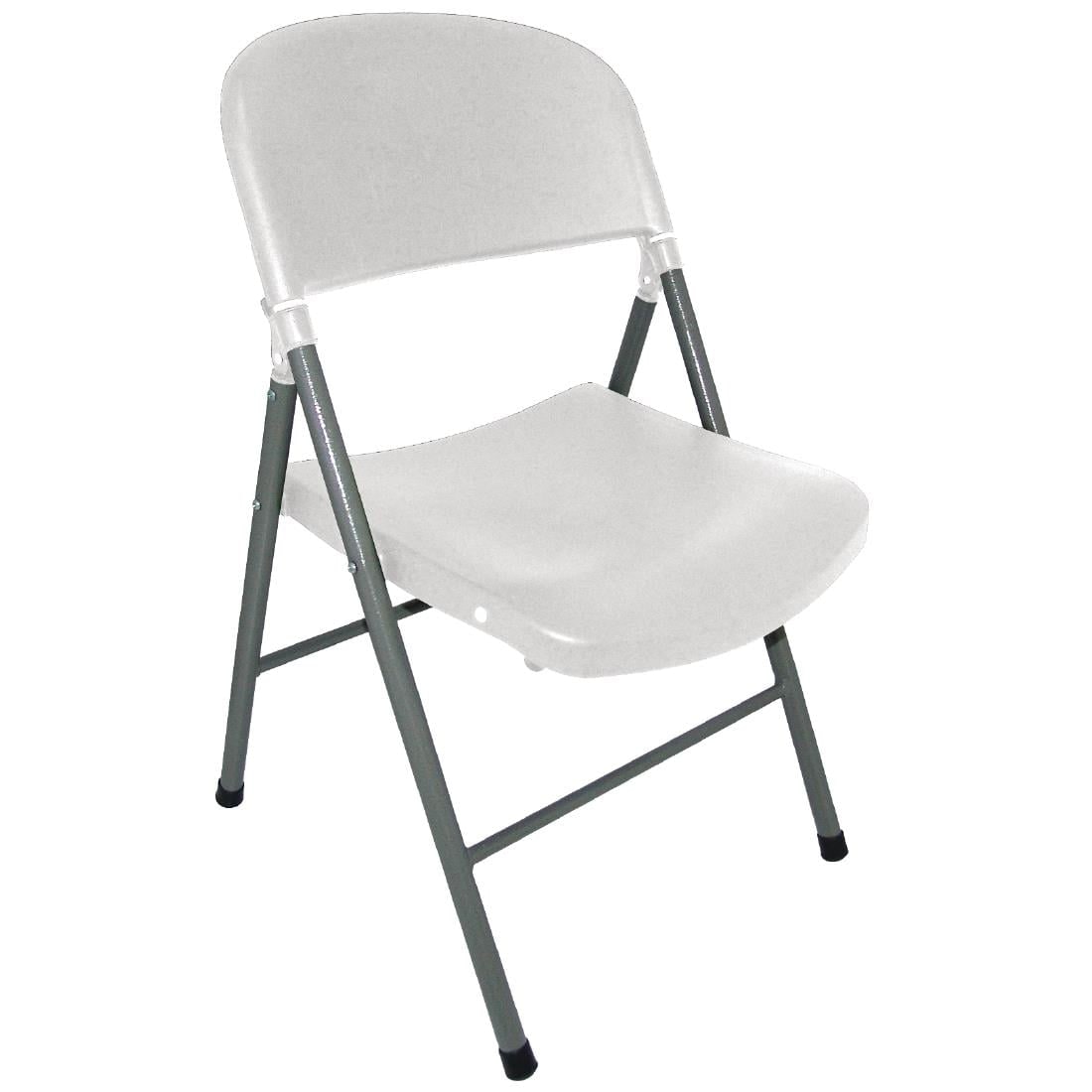 Bolero klapstoelen van kunststof en staal in wit, 2 stuks