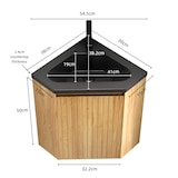 thumbnail of Wandhalterung Badezimmer-Waschtisch 52×38×38 cm dreieckig mit mattschwarzem Harzbecken und Holzschrank Natur