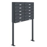 thumbnail of AL Briefkastensysteme 12 Fächer Premium Stand Briefkasten Anlage RAL 7016 Anthrazit Grau, Post A4, robust, wetterfest, Artikelnummer: 132P12DZS2P7016