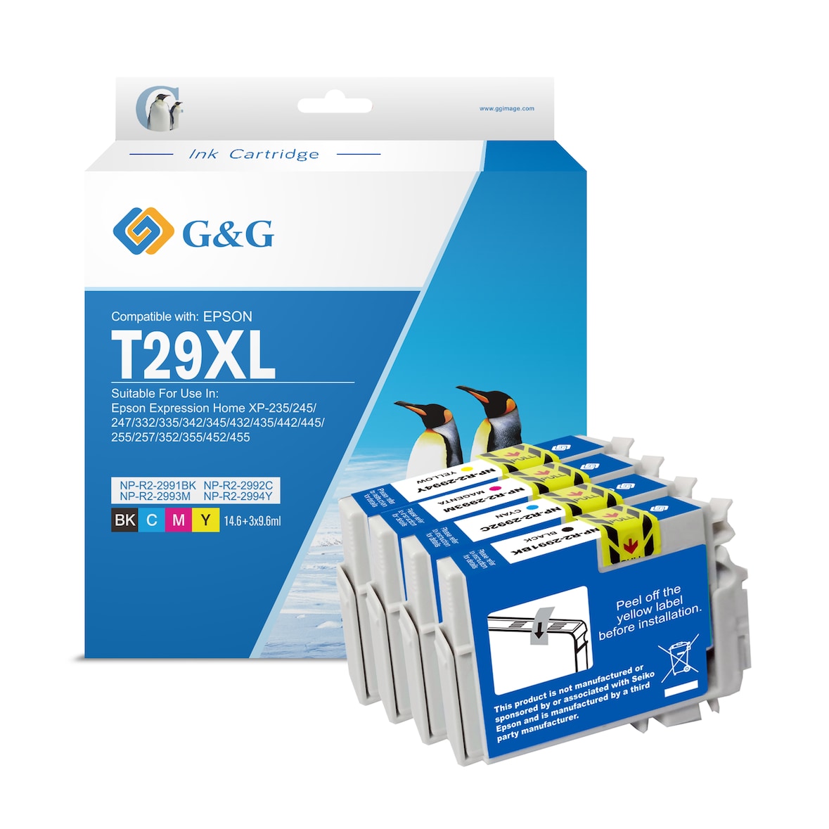 G&G Epson 29 XL - Huismerk Inktcartridge - Geel / Magenta / Cyaan / Zwart