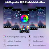 thumbnail of Merax LED buffetkast 100x40x185 cm, hoge kast met werkblad, stopcontact en USB, opbergruimte, koffiestation, eikenkleur