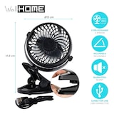 thumbnail of WellHome - Set di 4 ventilatori con clip 1200mAh colore Nero Ø13x17,5 cm