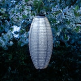 thumbnail of LED Solar Lampions oval Blumenmuster blau 40cm Balkon Terrasse 2St