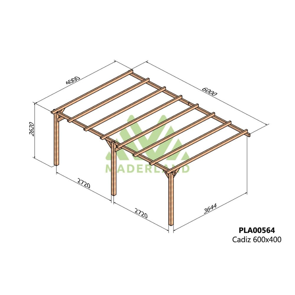 Pérgola de Madera Laminada Adosada  - CÁDIZ