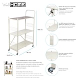 thumbnail of WellHome - Carrinho de armazenamento dobrável com 3 prateleiras e rodas na cor branca - 86x34,5x105 cm