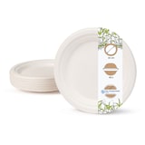 thumbnail of BIOZOYG 50 Stück Einwegteller rund Ø 22cm Bio Geschirr Zuckerrohr Teller stabil biologisch abbaubar kompostierbar Bagasse Einwegteller Bioparty