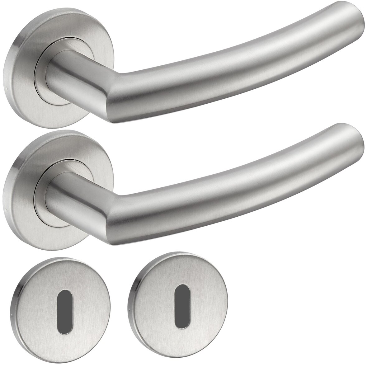 Türgriff Edelstahl Türgarnitur Türdrücker Türbeschlag Türklinke Innentür Bad WC LIA BB Garnitur-SET