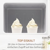 thumbnail of Zweitüriger Kühlschrank 92 L 105×41×45cm freistehend leise energieeffizient D-Klasse mit LED-Licht und verstellbaren Ablagen Antikweiß