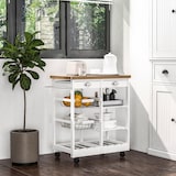 thumbnail of HOMCOM Carrello da Cucina con Ruote, Ripiani e Portabottiglie