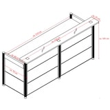 thumbnail of Büro Empfangstheke Empfangsthresen Kassentheke Bürotheke Zürs schwarz Glas Jet-Line