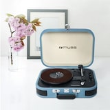 thumbnail of Platine vinyle stéréo bleue clair 33/45/78 tours avec enceintes intégrées - USB/SD/AUX - Prise casque