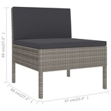thumbnail of vidaXL 10-delige tuin loungeset met kussens poly rattan grijs