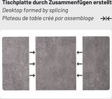 thumbnail of Esstisch 140x80x75  rechteckig mit Marmor Optik Tischplatte, Metallgestell mit verstellbaren Füßen, Küchentisch in Grau