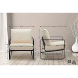thumbnail of Sillón Manea en polipiel o tela Crema/Simil cuero