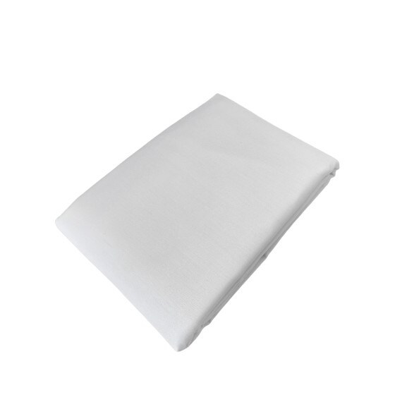 Nappe 80x80 satin blanc 50% coton/50% polyester
