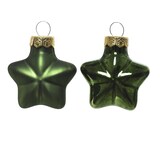 thumbnail of 12 GlasSTERNE 4cm Christbaumschmuck Weihnachtskugeln Weihnachtsbaum dunkelgrün