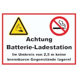 thumbnail of Achtung Batterie Ladestation Schild A4 (210x297mm)