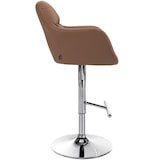 thumbnail of Banco de bar em pele Natoma marrom claro/metal cromado