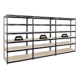 thumbnail of Mega Deal | 3x Schwerlastregal Giant Tiger | HxBxT 200x120x60cm | Fachlast 265kg | 6-Ebenen | Schwarz | Garagenregal, Lagerregal, Steckregal