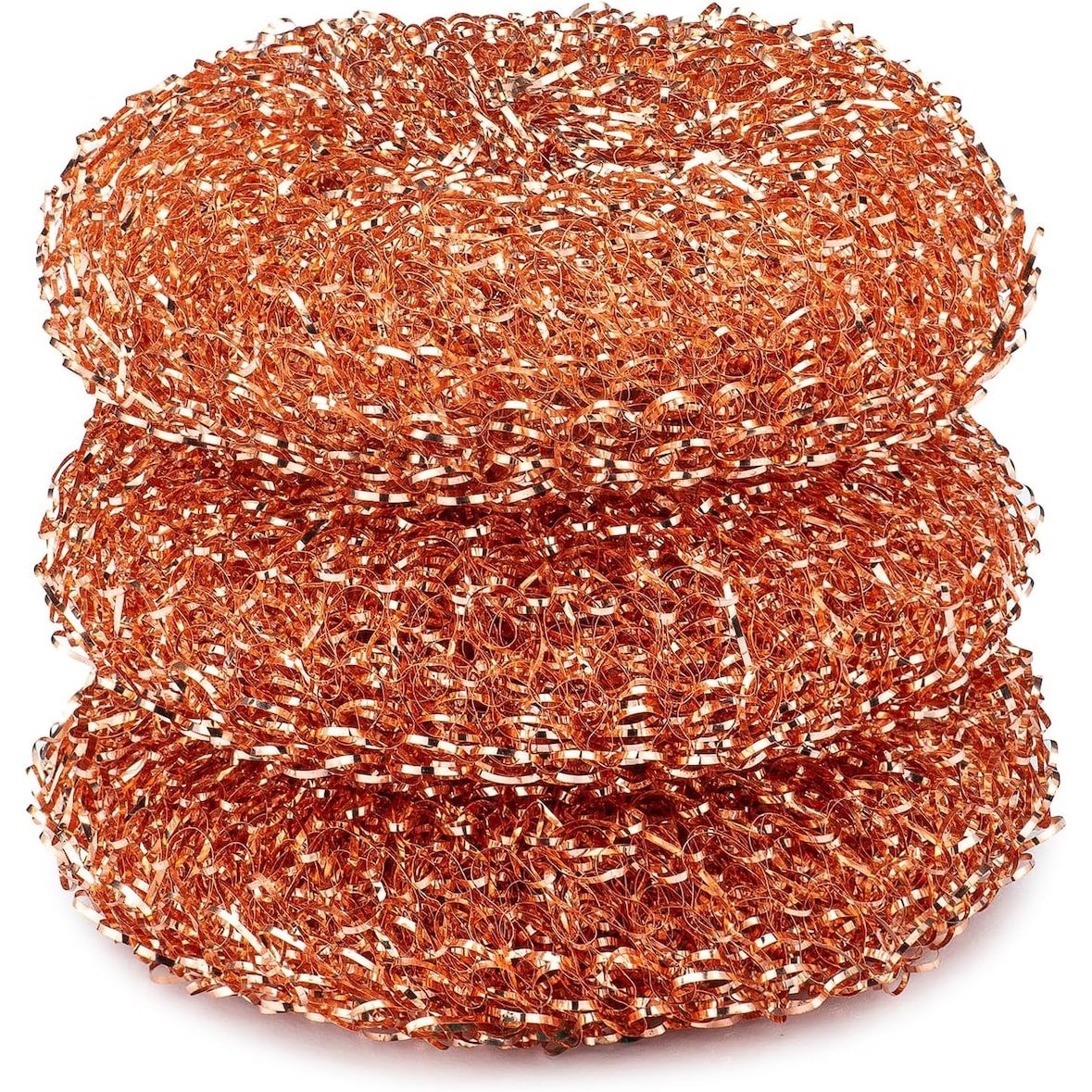 Full Circle Estropajos de Cobre 100% Puro | Pack de 3 Depuradores Antimicrobianos sin Plástico | Eliminan Suciedad Difícil. Cocina y Menaje