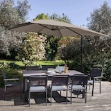 thumbnail of Parasol déporté carré 3x3m acier taupe - Oviala