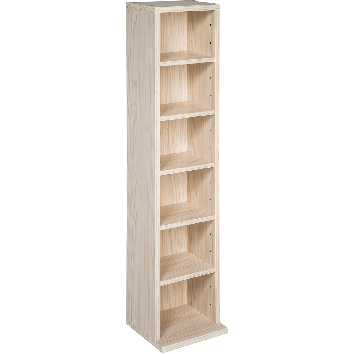 tectake Estantería para CDs con 6 compartimentos para 102 CDs 90x21x20cm  Haya