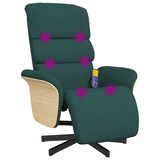 thumbnail of vidaXL Massagesessel mit Fußteil Dunkelgrün Stoff