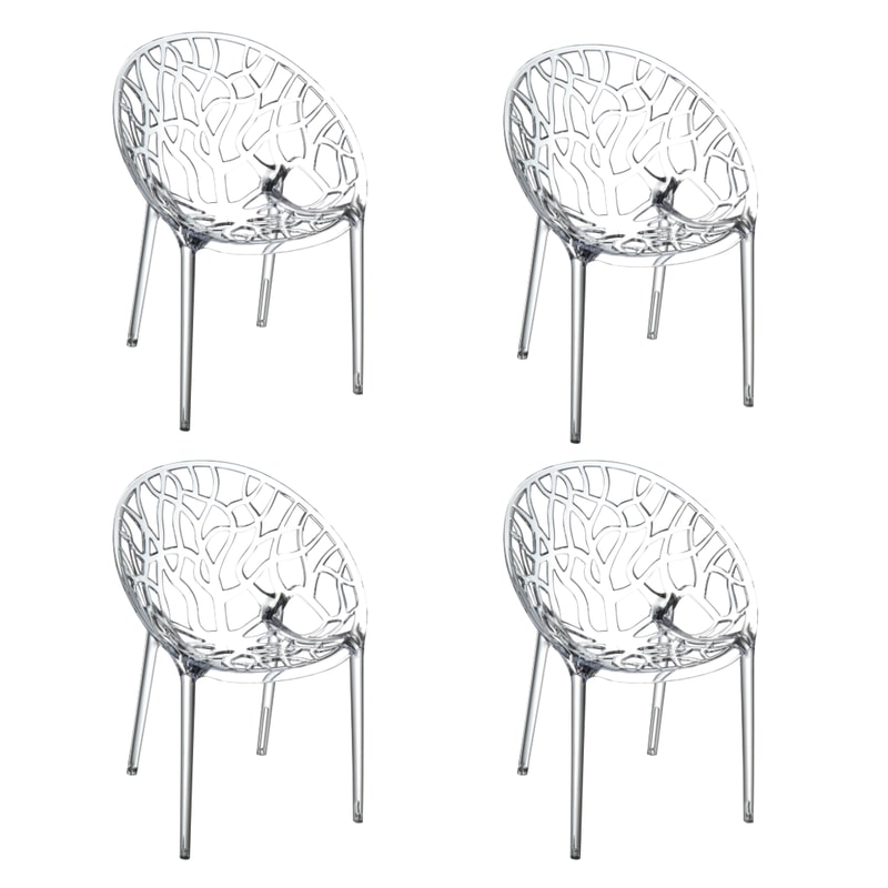 SIESTA EXCLUSIVE Lot de 4 chaises d’extérieur Crystal Transparent