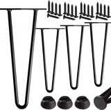 thumbnail of 4x Haarnadel Tischbeine EDELSTAHL SCHWARZ CHROME Möbel Tischgestell Hairpin Leg SCHWARZ 2 Streben 20