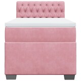 thumbnail of vidaXL Boxspringbett mit Matratze Rosa 90x190 cm Samt