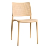 thumbnail of Set van 4 lichtgele kunststof terrasstoelen