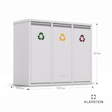 thumbnail of Ordnungshüter 3 Mülleimer 45 Liter 3 Eimer Recycling Wandinstallation Weiß