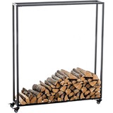 thumbnail of DELUKE® Kaminholzregal innen Metall BETTA mit Rollen, 25x100x150 Brennholzregal innen Kaminholzständer Kaminholzhalter Feuerholzregal