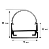 thumbnail of 2m LED Aluprofil Profil Alu Schiene Leiste Montage Profil Kanal System für LED-Streifen Profil K