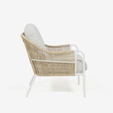 thumbnail of Pack 2 sillones para jardín, Ratán sintético tipo trenzado, Aluminio y ratán sintético redondo, Color Blanco envejecido, 48x57x89,5 cm