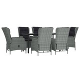thumbnail of vidaXL 7-tlg. Garten-Essgruppe Hellgrau Poly Rattan