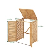 thumbnail of COSTWAY Casetta per Bidone della Spazzatura in Legno per Bidone da 120 L, Copribidone con Anta e Coperchio