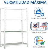 thumbnail of SimonRack Estantería Metálica con tornillos 1500x900x500 mm, 4 Alturas, 100 kg de Punto Flexión, Blanco - Comfort